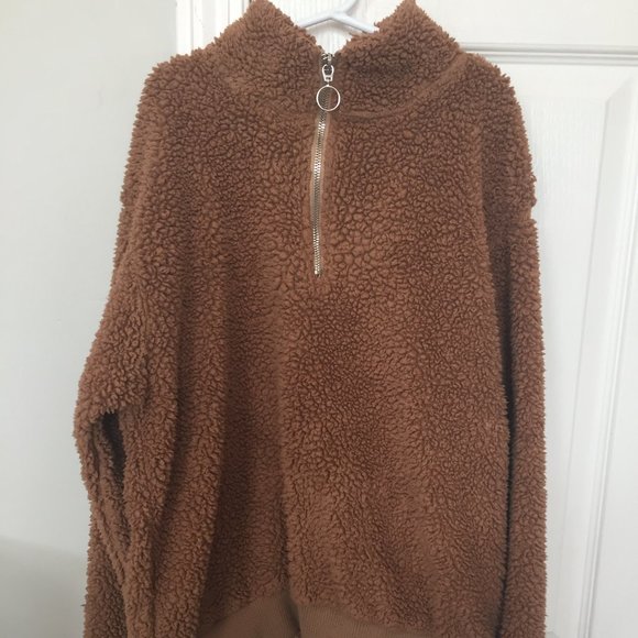 teddy bear half- zip sweatshirt - Picture 1 of 2